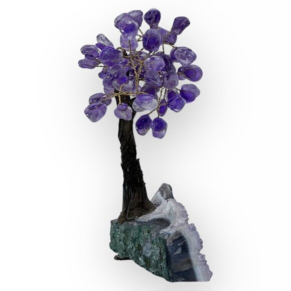 Amethyst Gemstone Bonsai Tree Large Rough Base 7" Height  Decorative Crystal - Picture 13 of 15